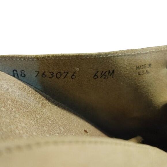 Sas Suede Wedge Heel Slide Sandal Double Strap Buckle Detail Tan Womens Size 6.5 - Picture 4 of 6